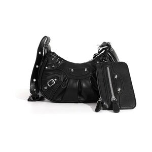 Black Rivet Y2K Statement Handbag
Brand New with tags with coin purse accessory